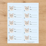 Burmilla Pawprint Wishes Gift Tag Sticker Sheet
