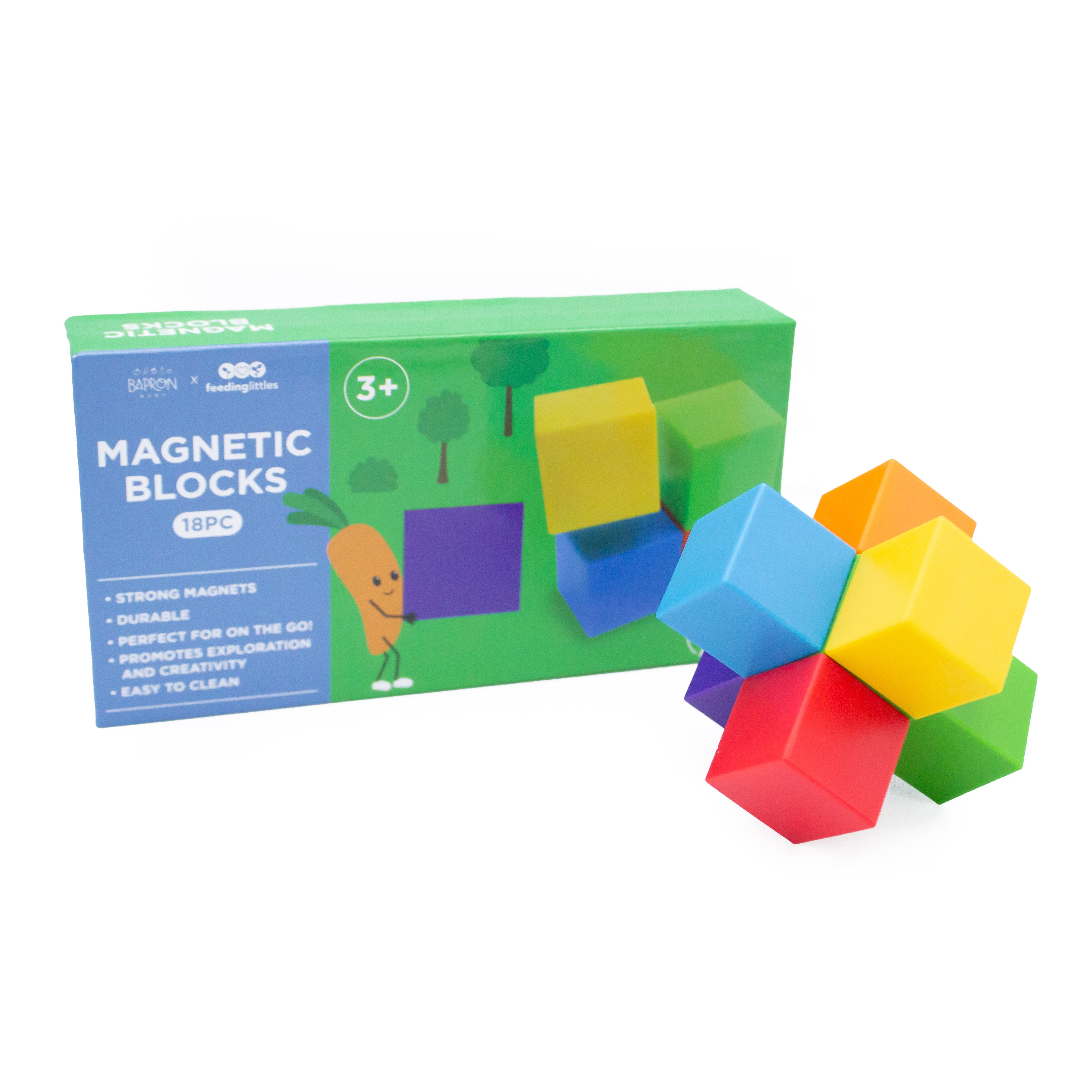 Bapronbaby 18pc Magnetic Blocks (ages 3+)