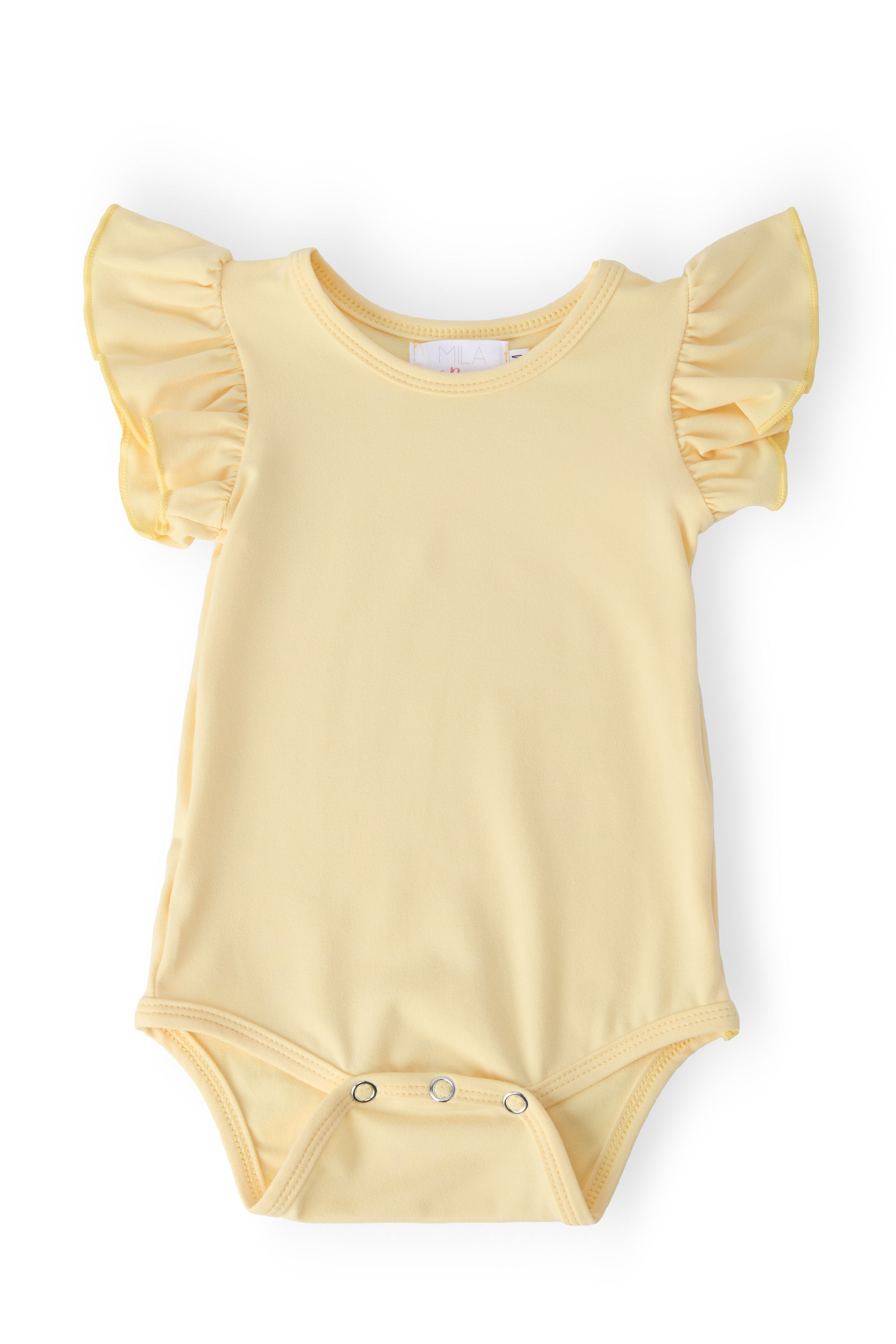 Butter Yellow S/s Flutter Bodysuit