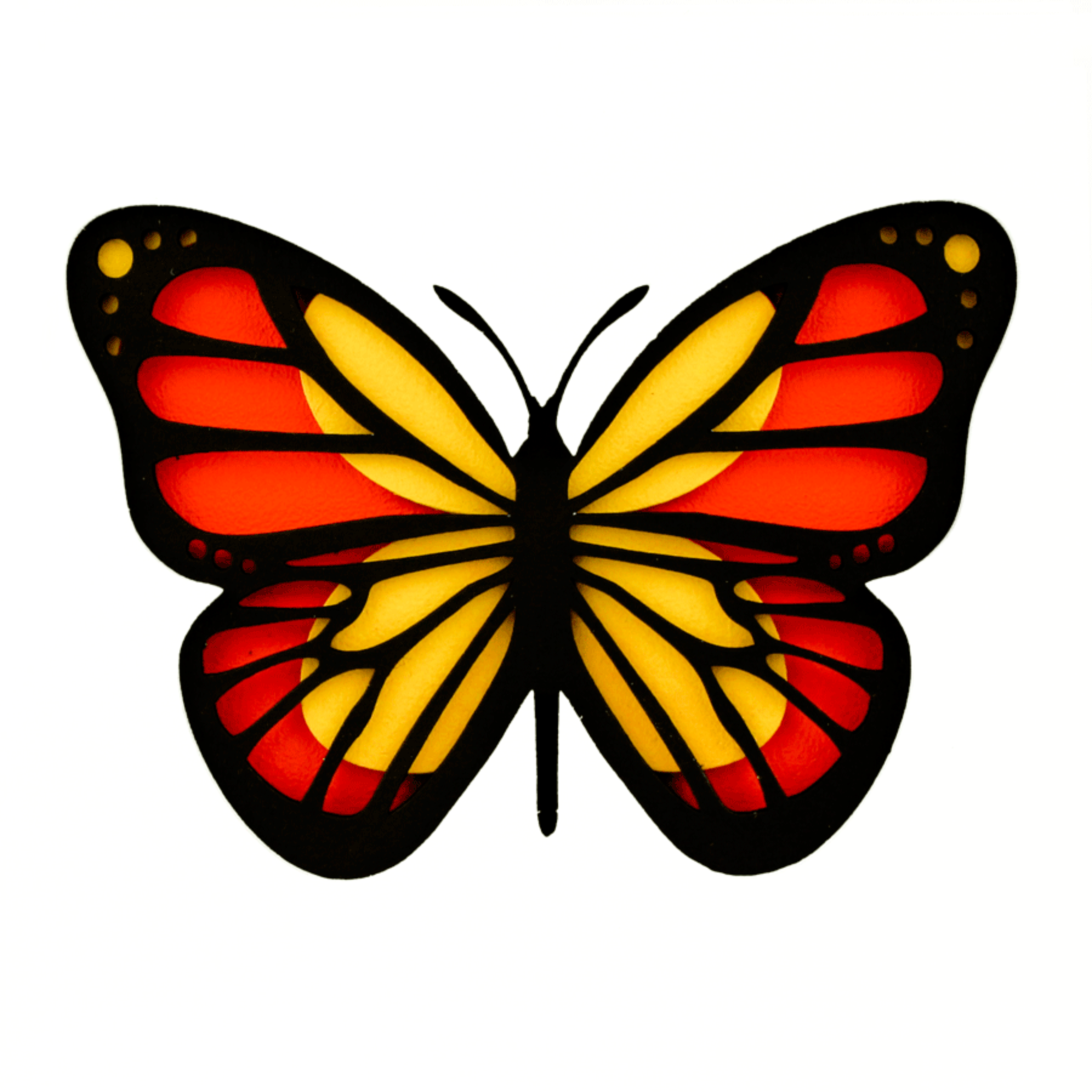 Set, Painting 3d, "butterfly 2", Primed Fiberboard, 4 Layers, 17x17cm, Rosa Talent
