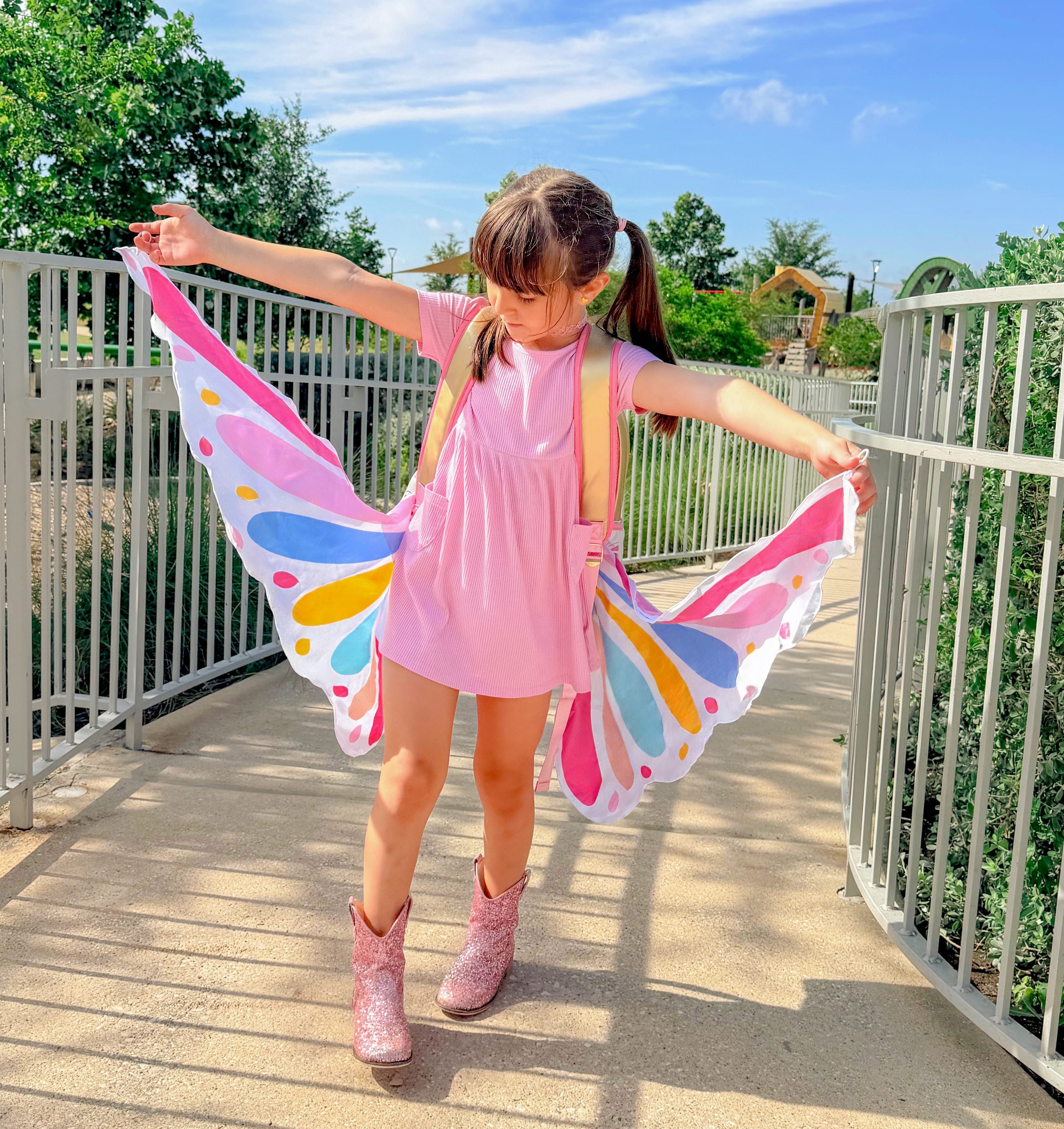Gold Butterfly Backpack With Tuckaway Wings