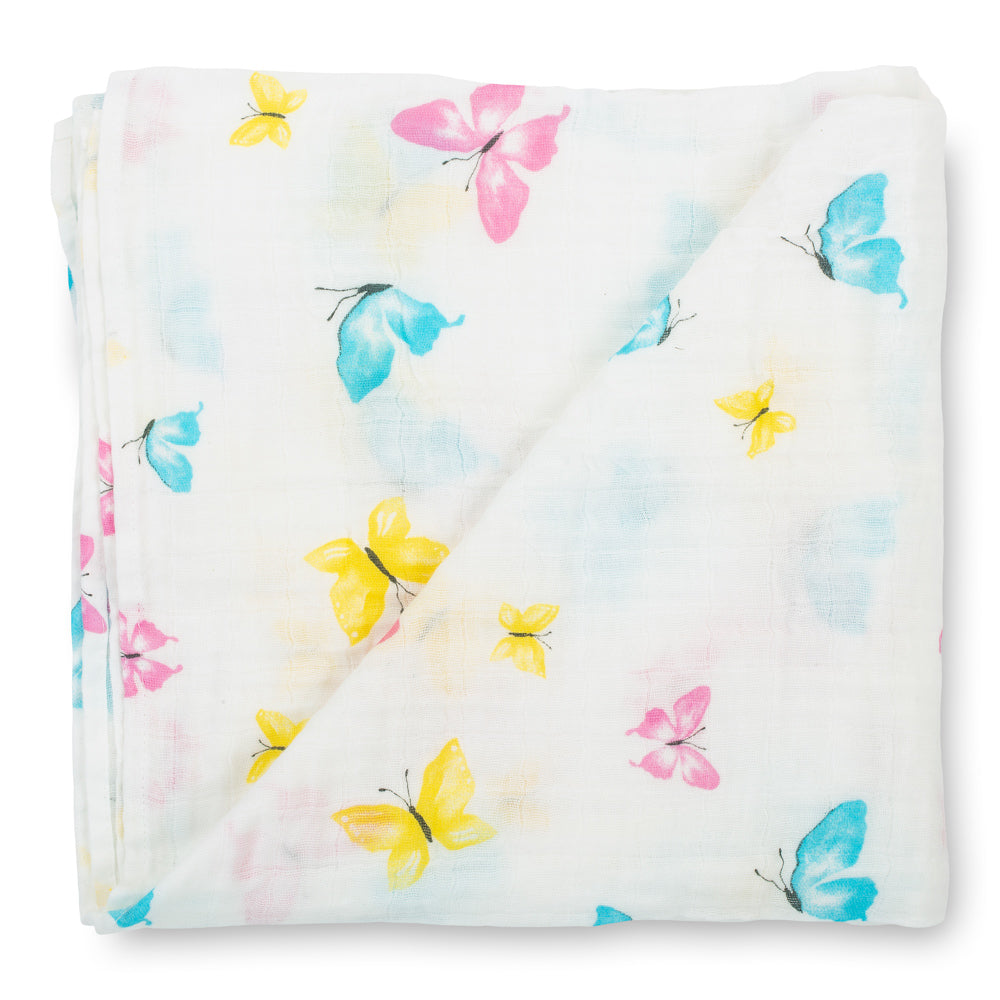 Colorful Butterfly Swaddle Blanket
