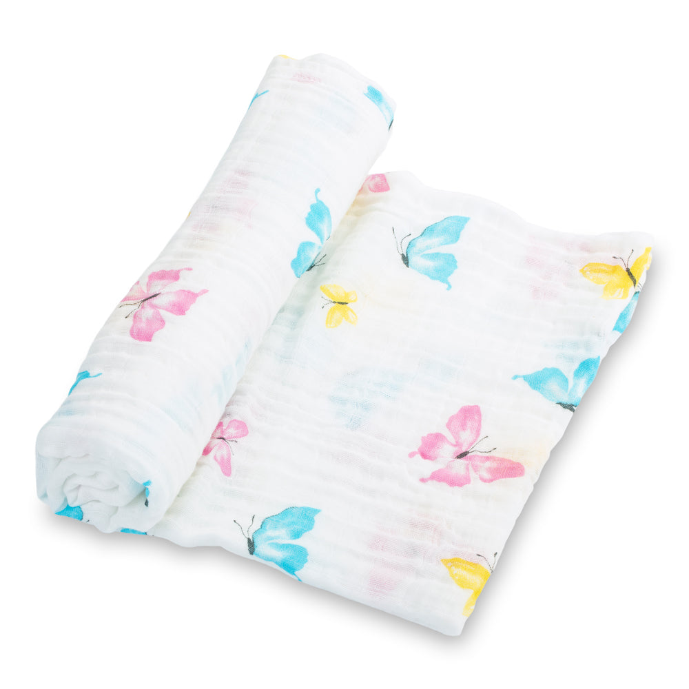 Colorful Butterfly Swaddle Blanket