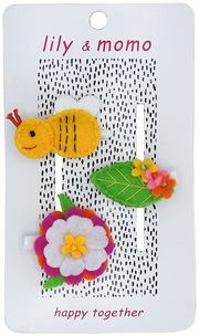 Buzzing Bee Kids Hair Clips- Yellow And Green