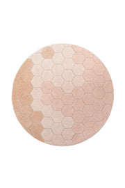 WASHABLE ROUND RUG HONEYCOMB ROSE  - Planet Bee