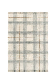 Washable Rug Tartan Blue Sage