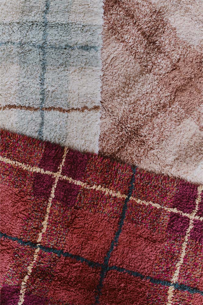 Washable Rug Tartan Rose