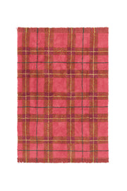 Washable Rug Tartan Vintage Red