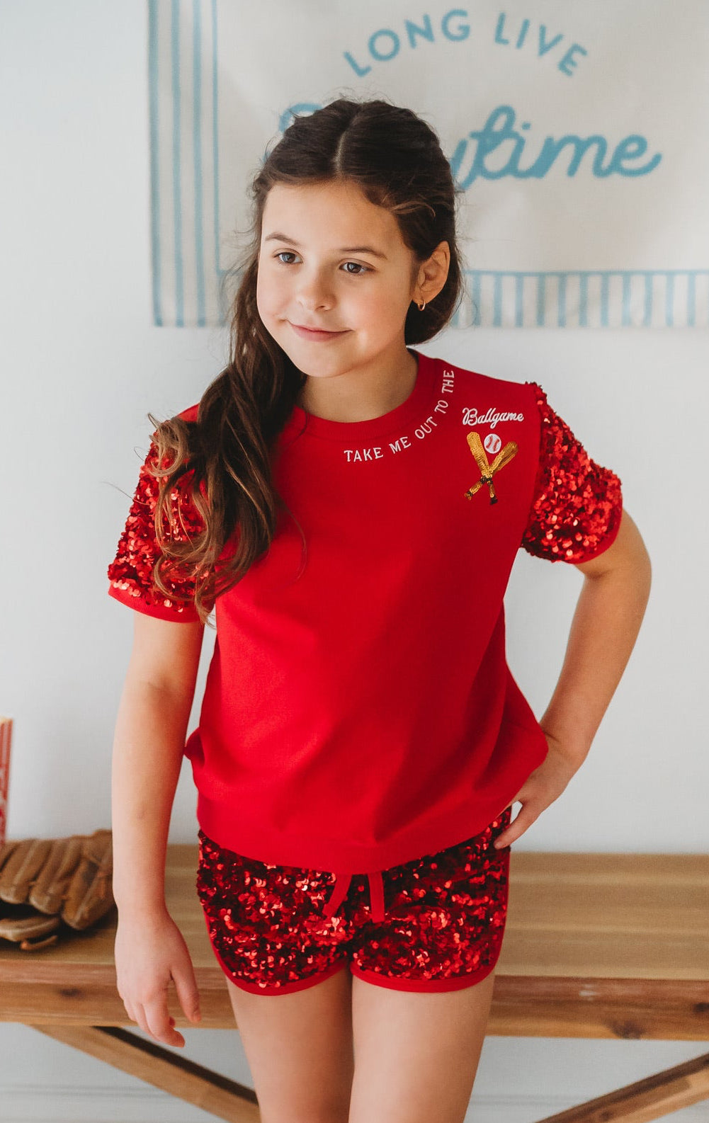 Sparkle Sport Set ~ Take Me Out To The Ballgame (long Sleeves & Short Sleeves)