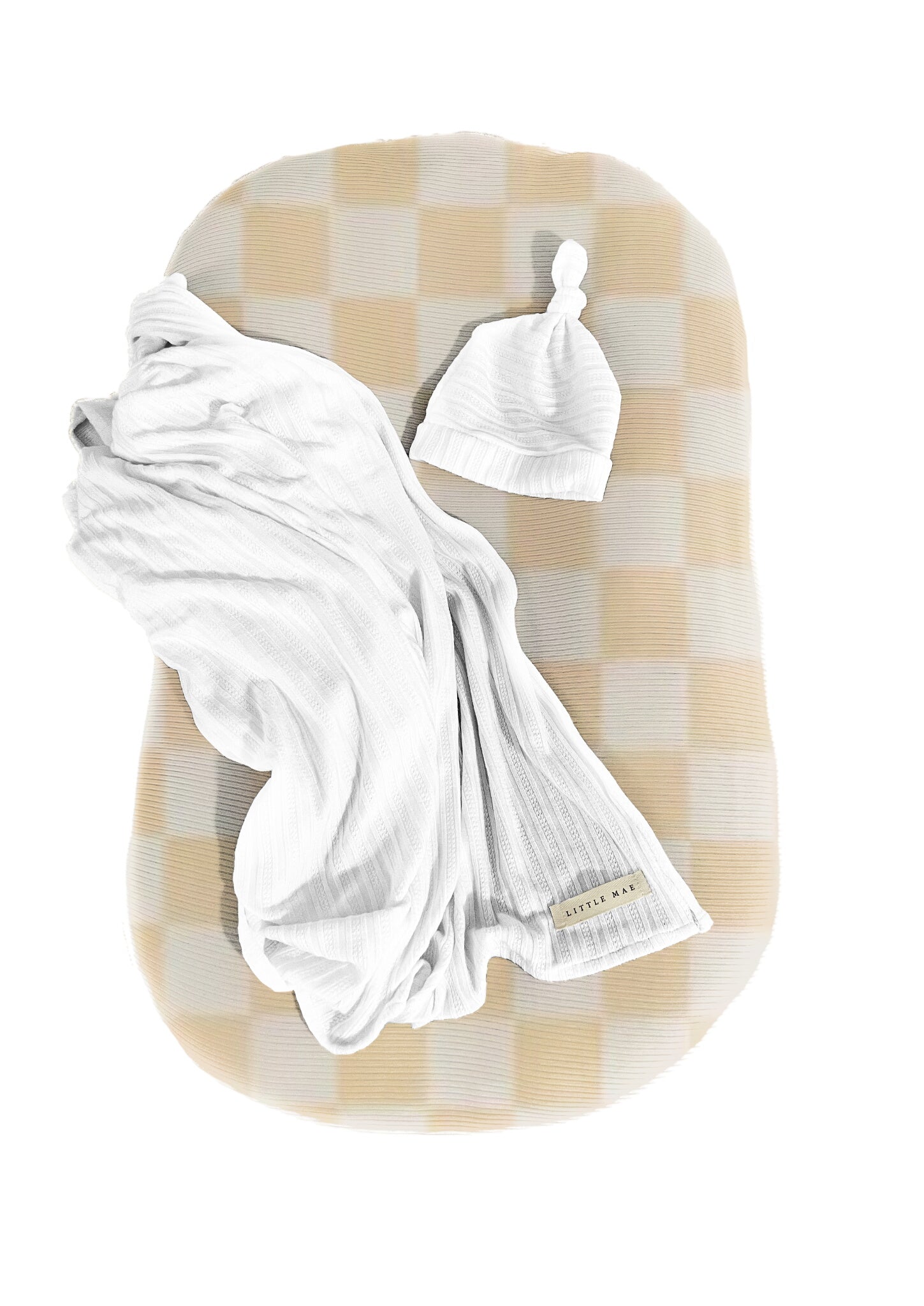 Natural Creme Checkered Baby Lounger Cover