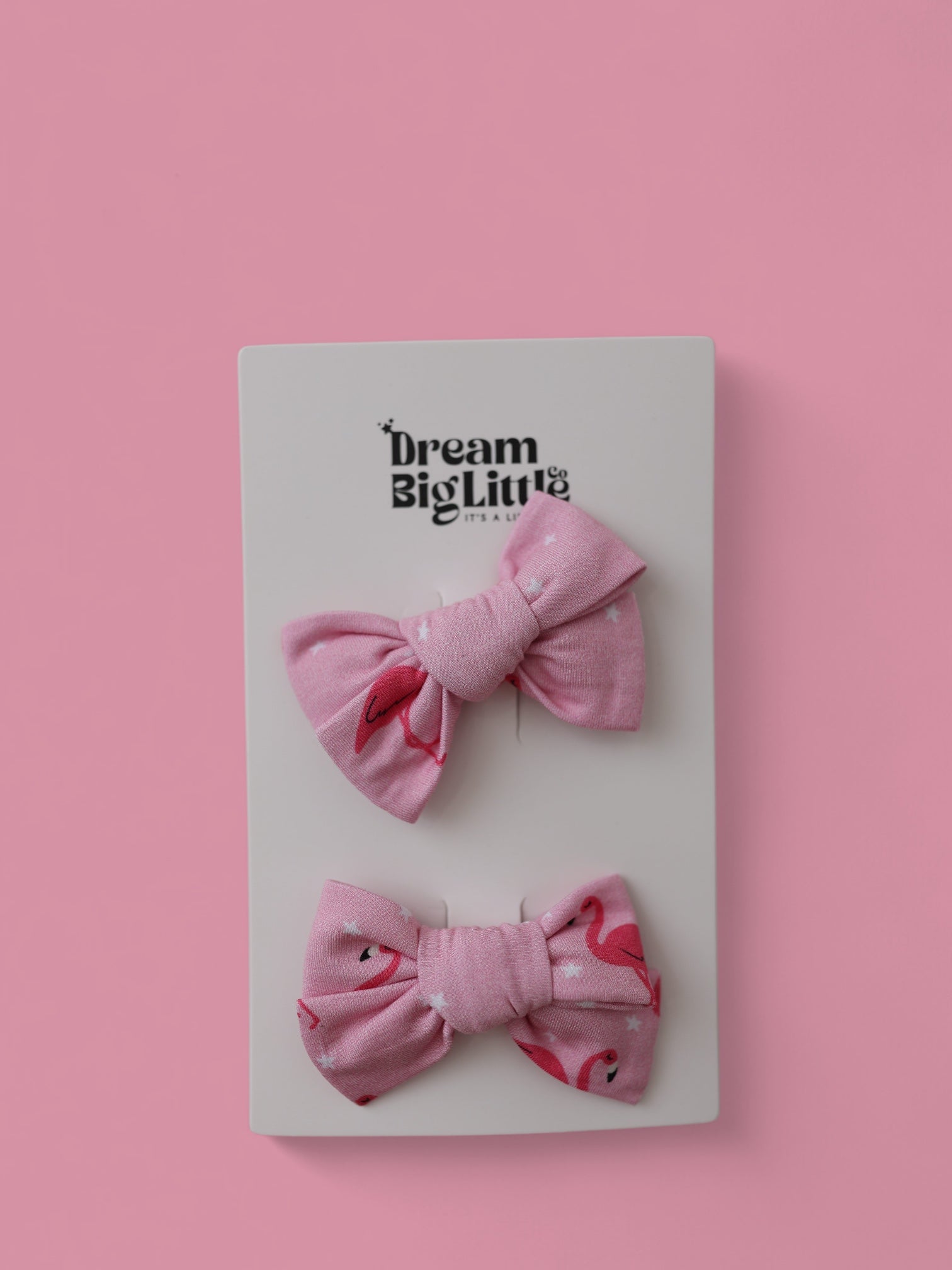 Flocking Flamingos Dream Bow Hair Clips