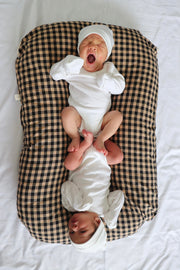 Brown Black Gingham Baby Lounger Cover