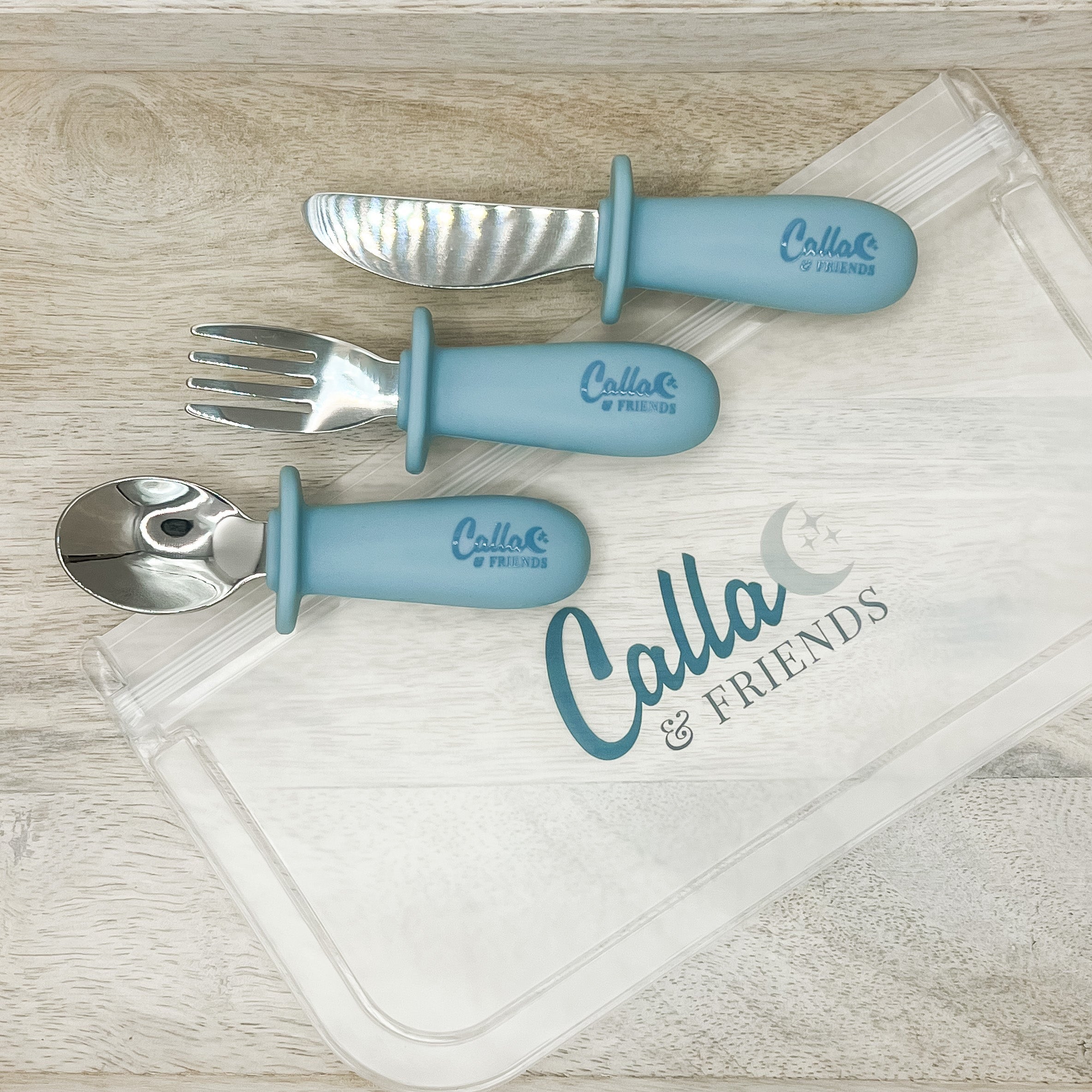Blackout Collection Silicone & Stainless Steel Toddler Utensil Set