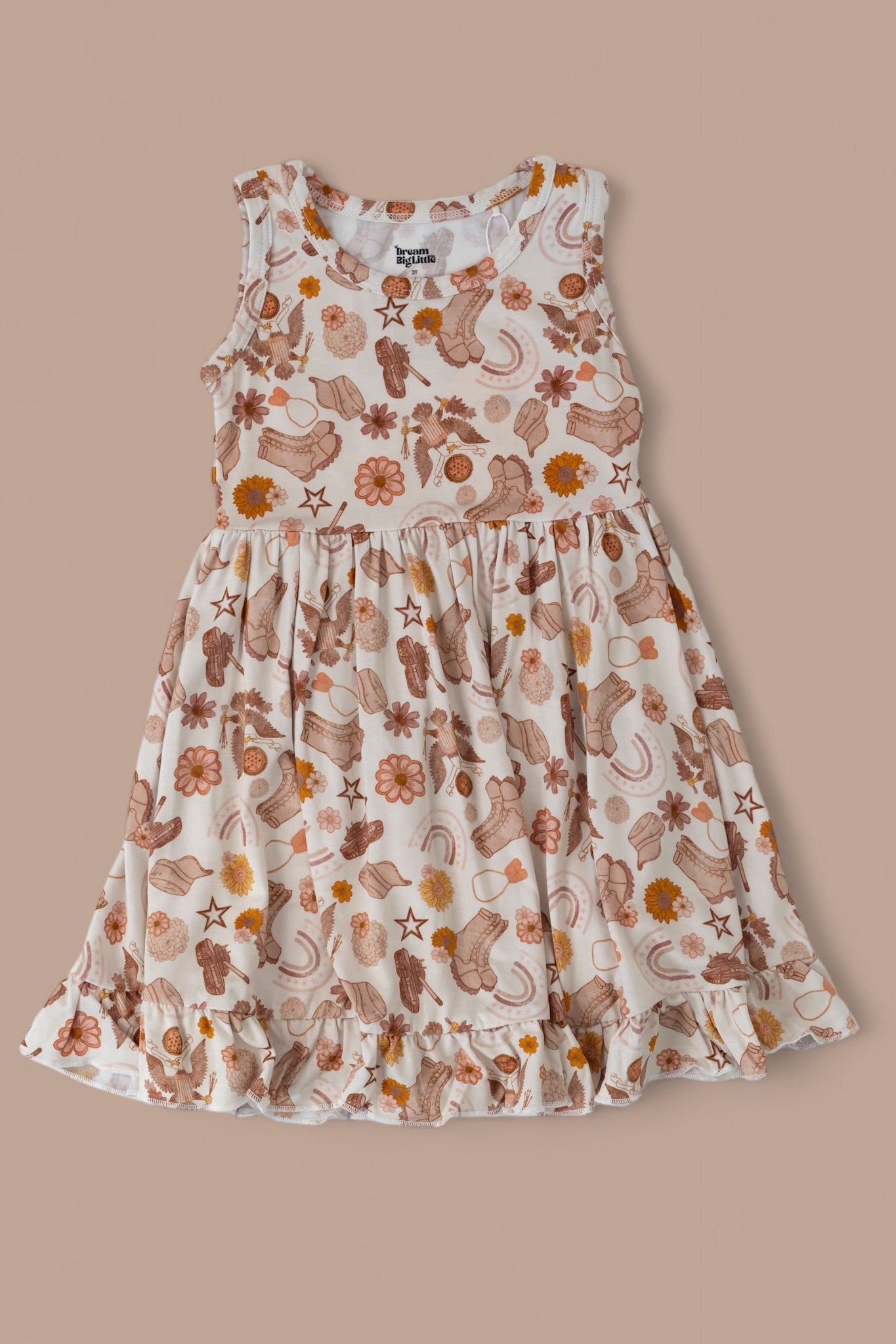 Flowers And Boots Dream Tank Ruffle Dress