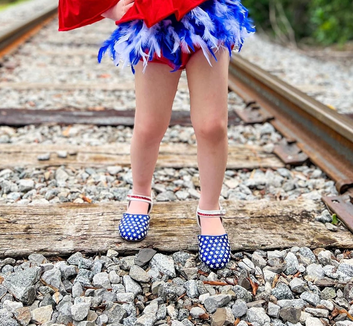 Irelynn Glitter Stars And Stripes Sandals