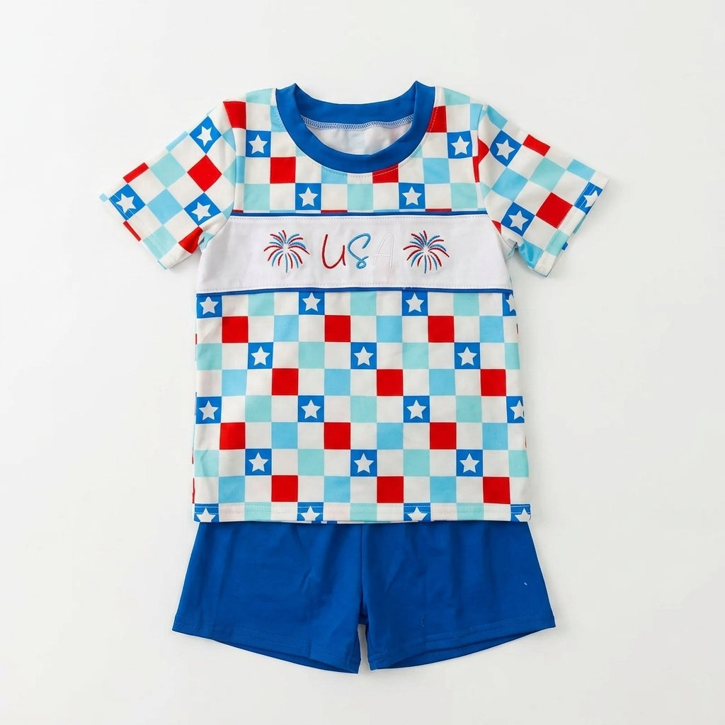 Usa Check Boy Set