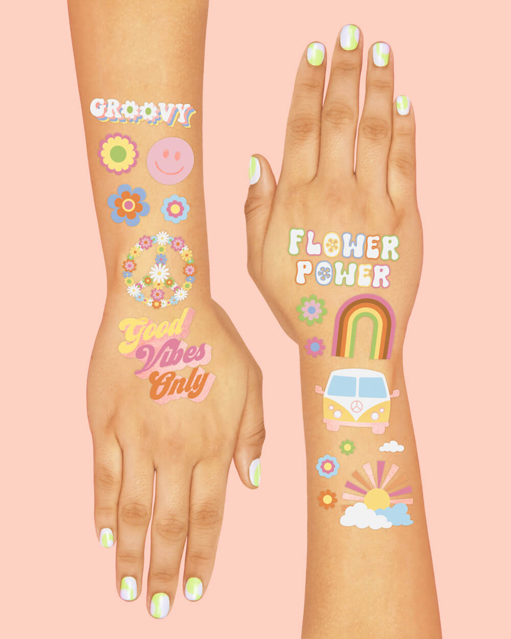 Groovy Tats - 54 Foil Temporary Tattoos