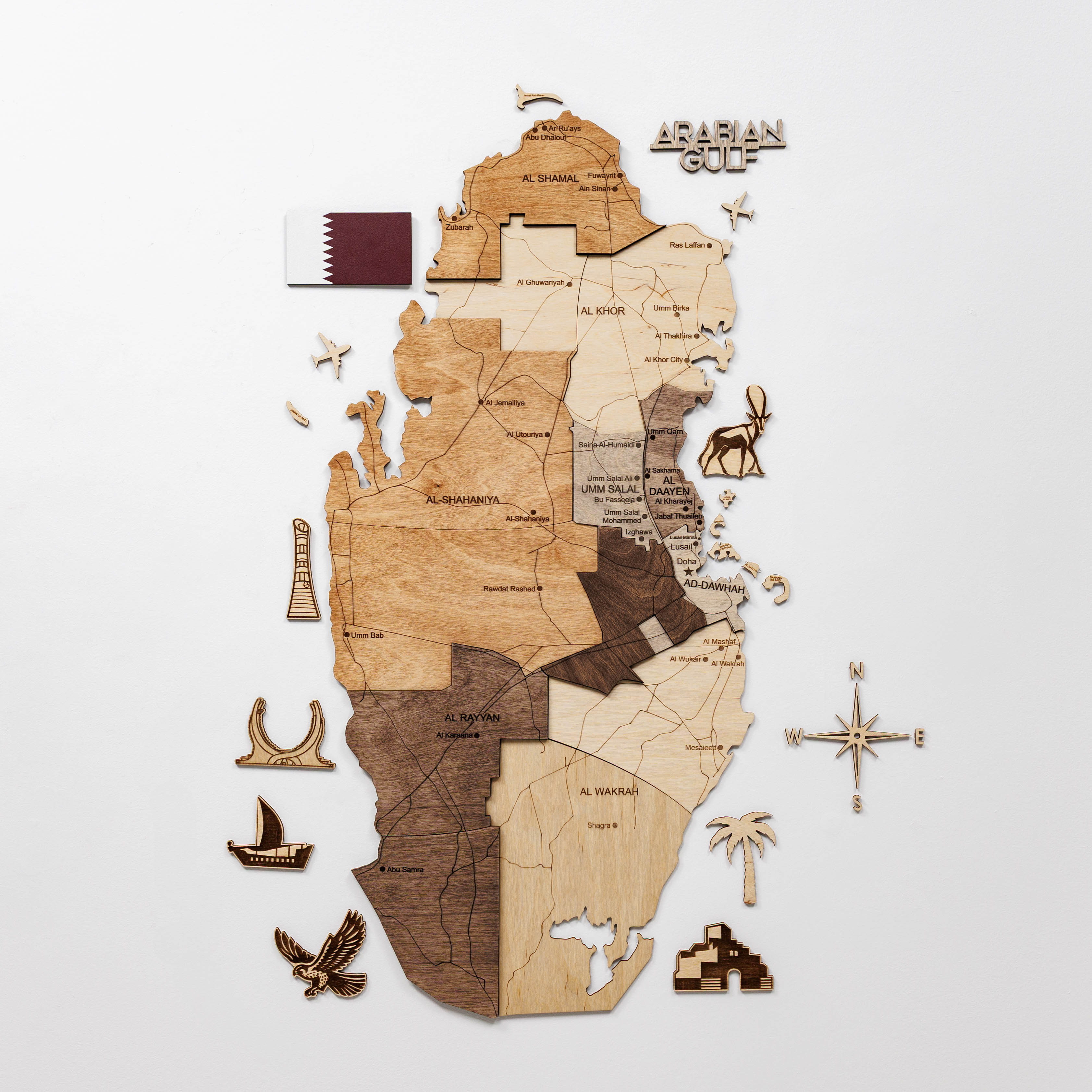 Custom 3d/2d Wooden Map