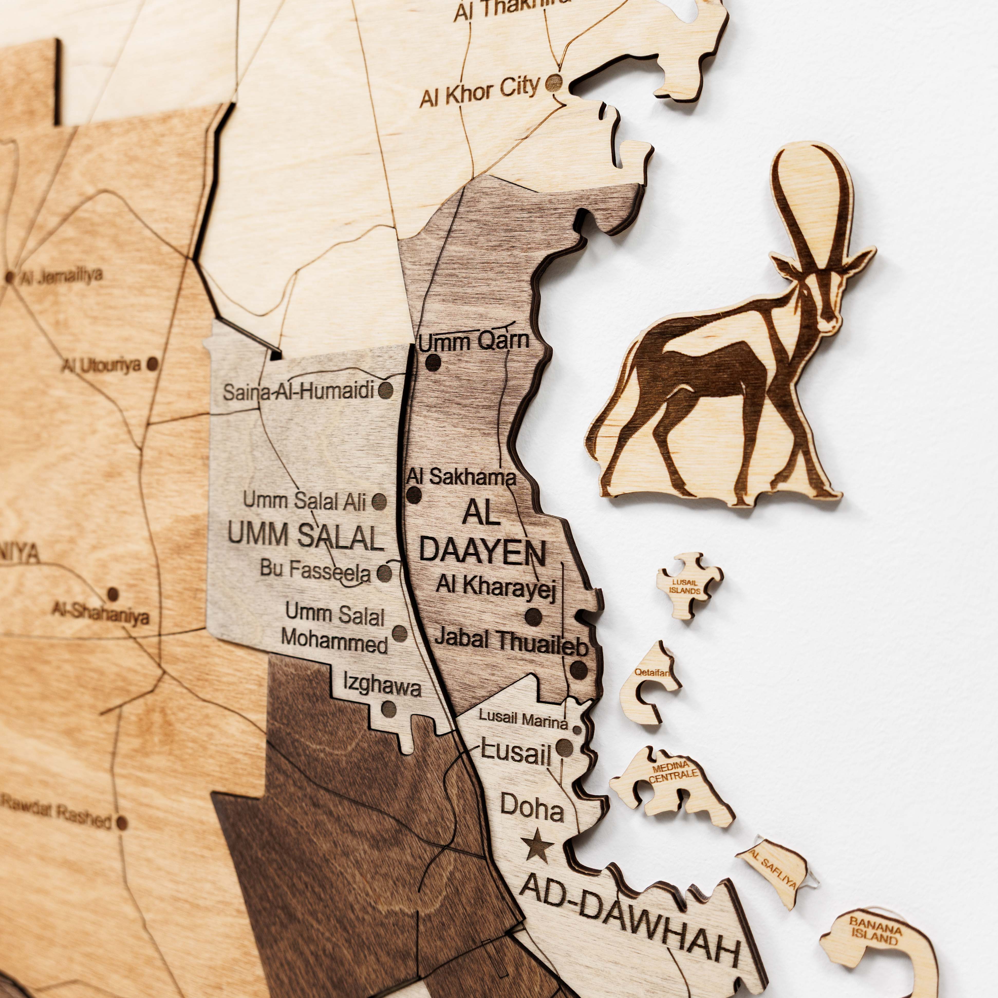 Custom 3d/2d Wooden Map