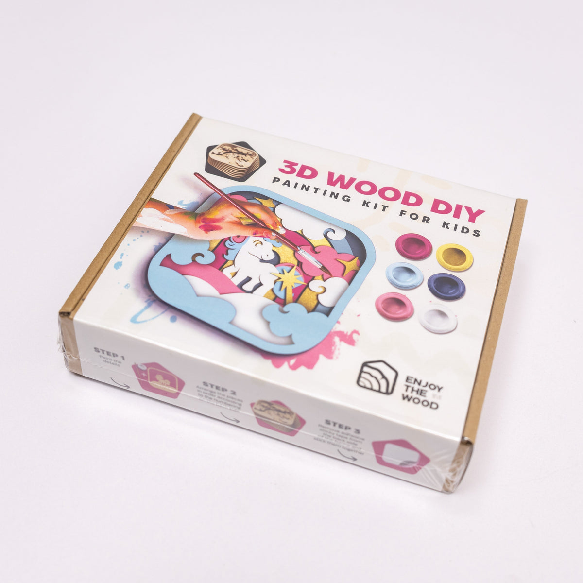 Wooden 3d Diy Painting Kit Unicorn