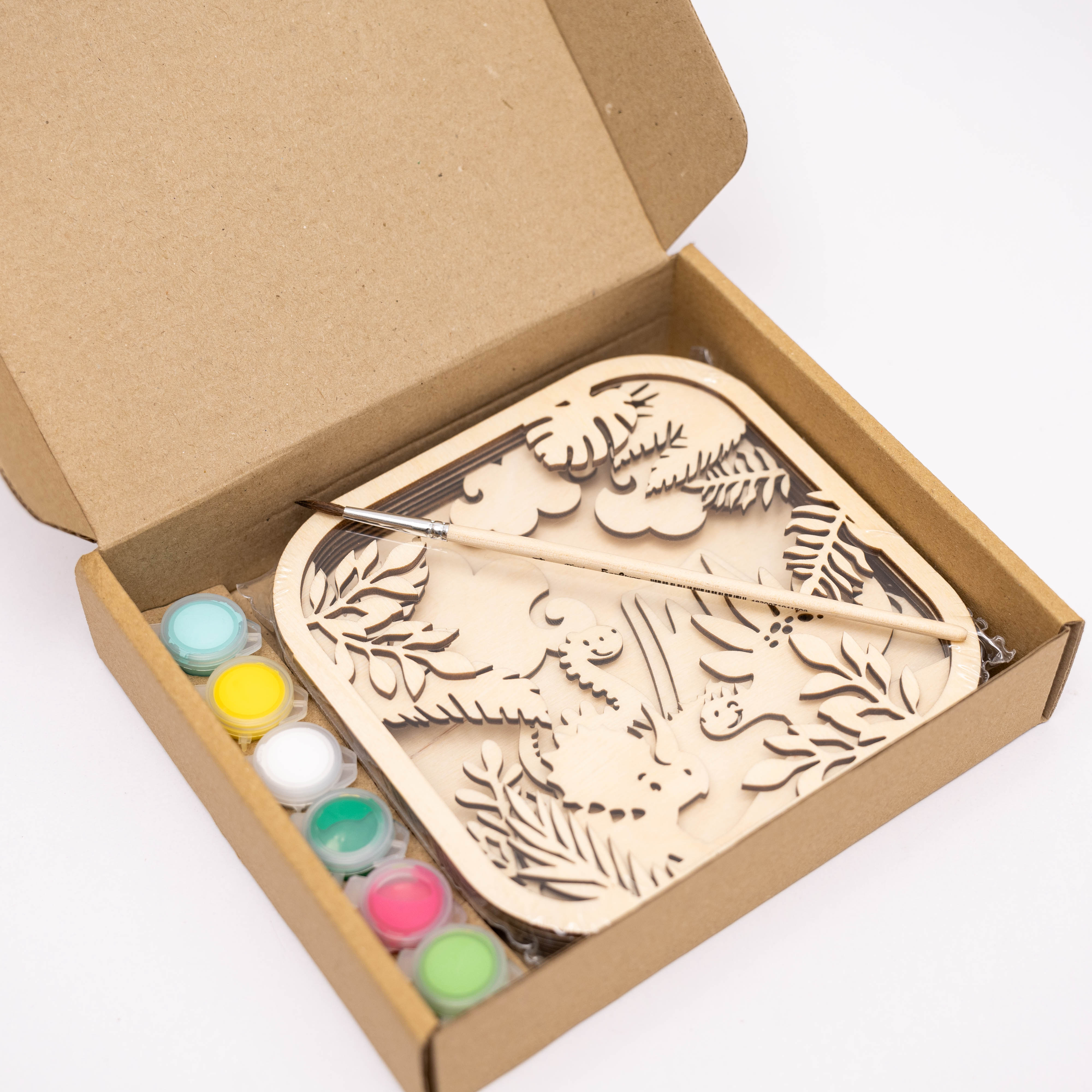 Wooden 3d Diy Painting Kit Dinosaur