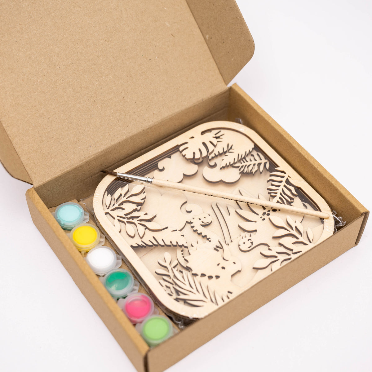 Wooden 3d Diy Painting Kit Dinosaur