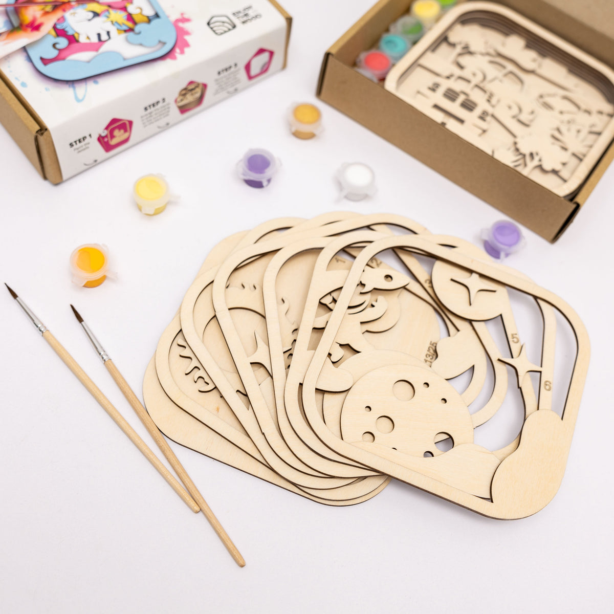 Wooden 3d Diy Painting Kit Space