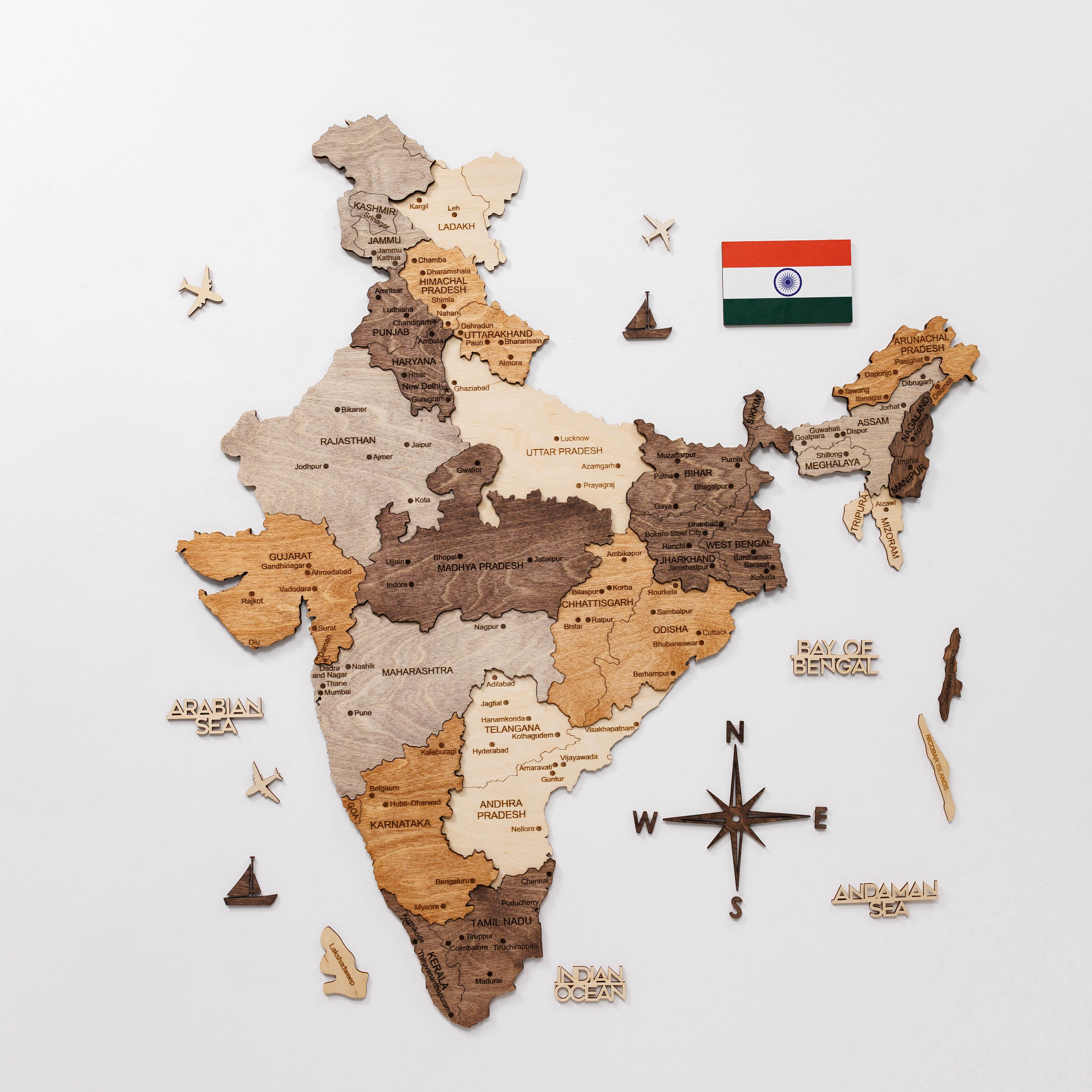Custom 3d/2d Wooden Map