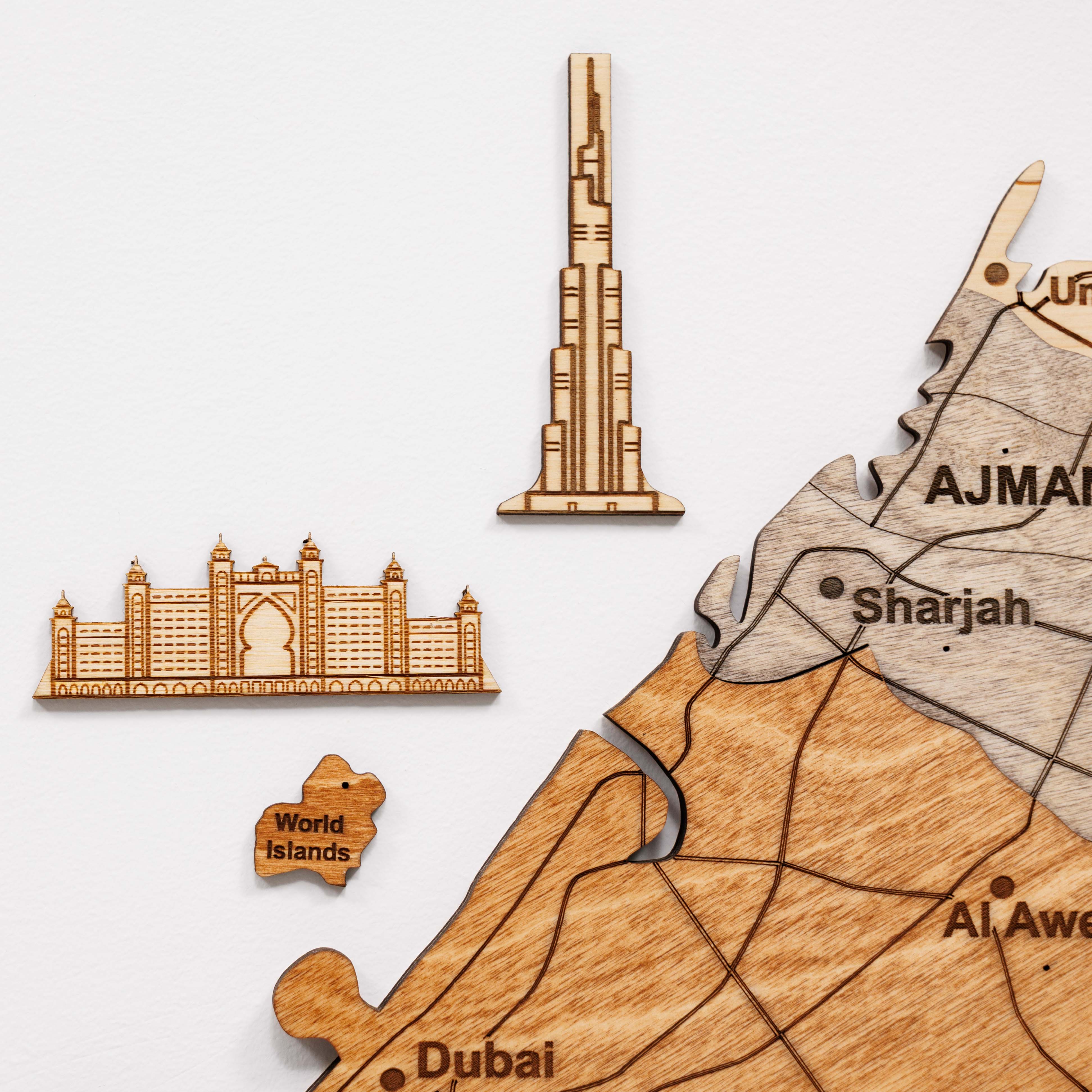 Custom 3d/2d Wooden Map