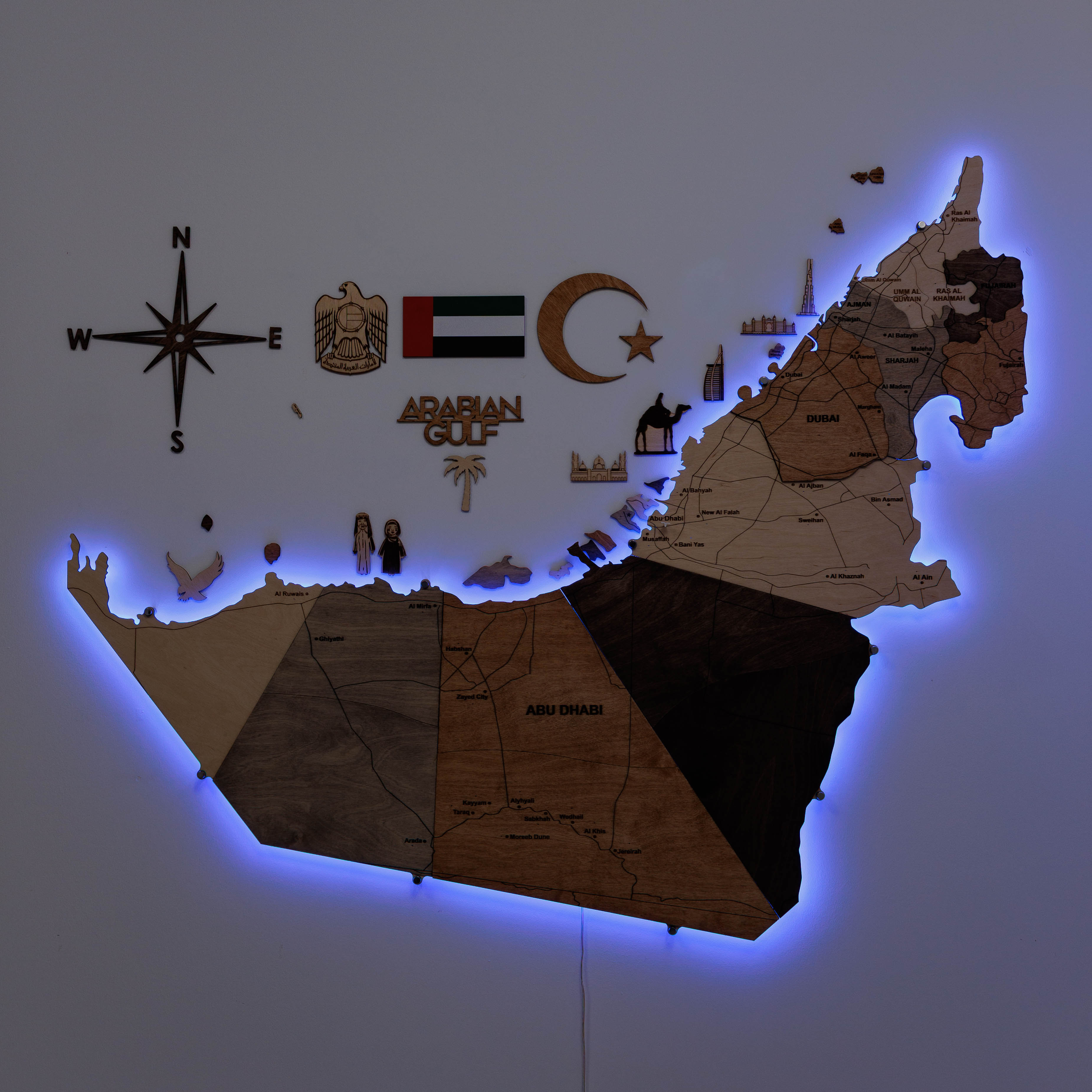 Custom 3d/2d Wooden Map