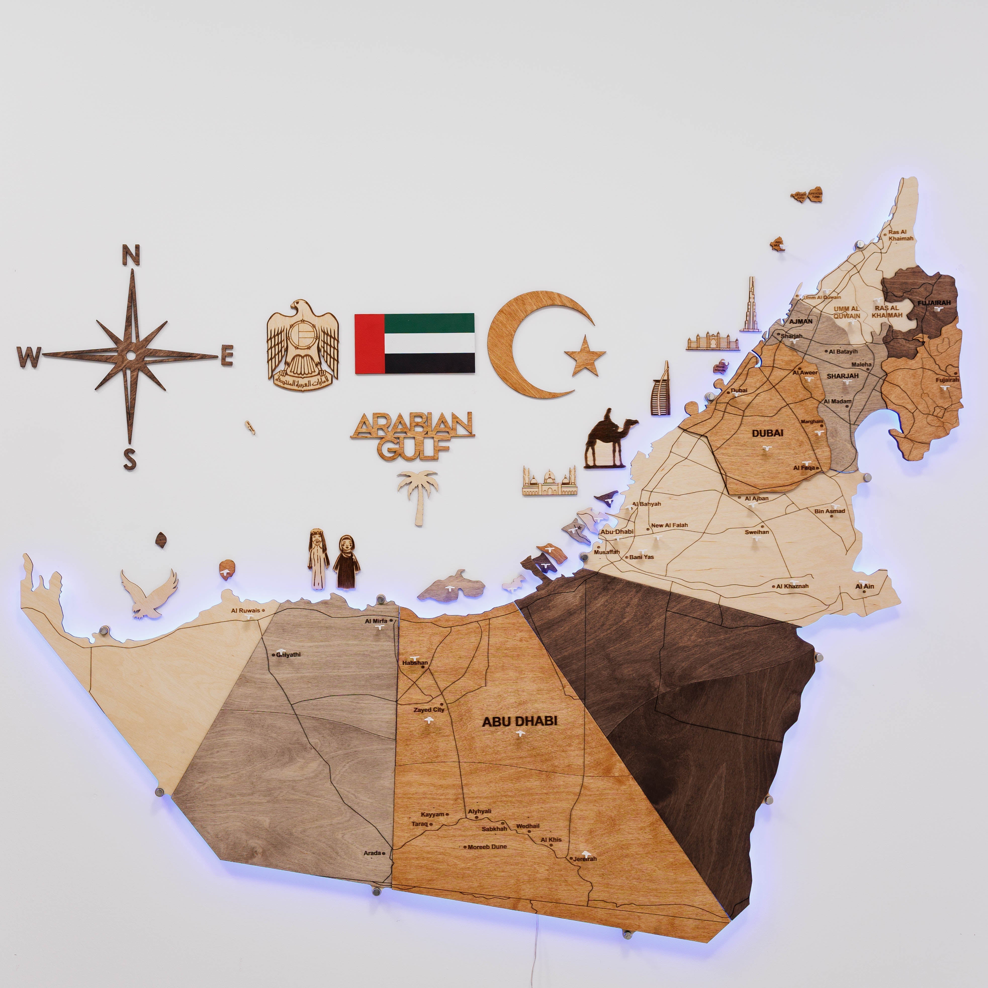 Custom 3d/2d Wooden Map