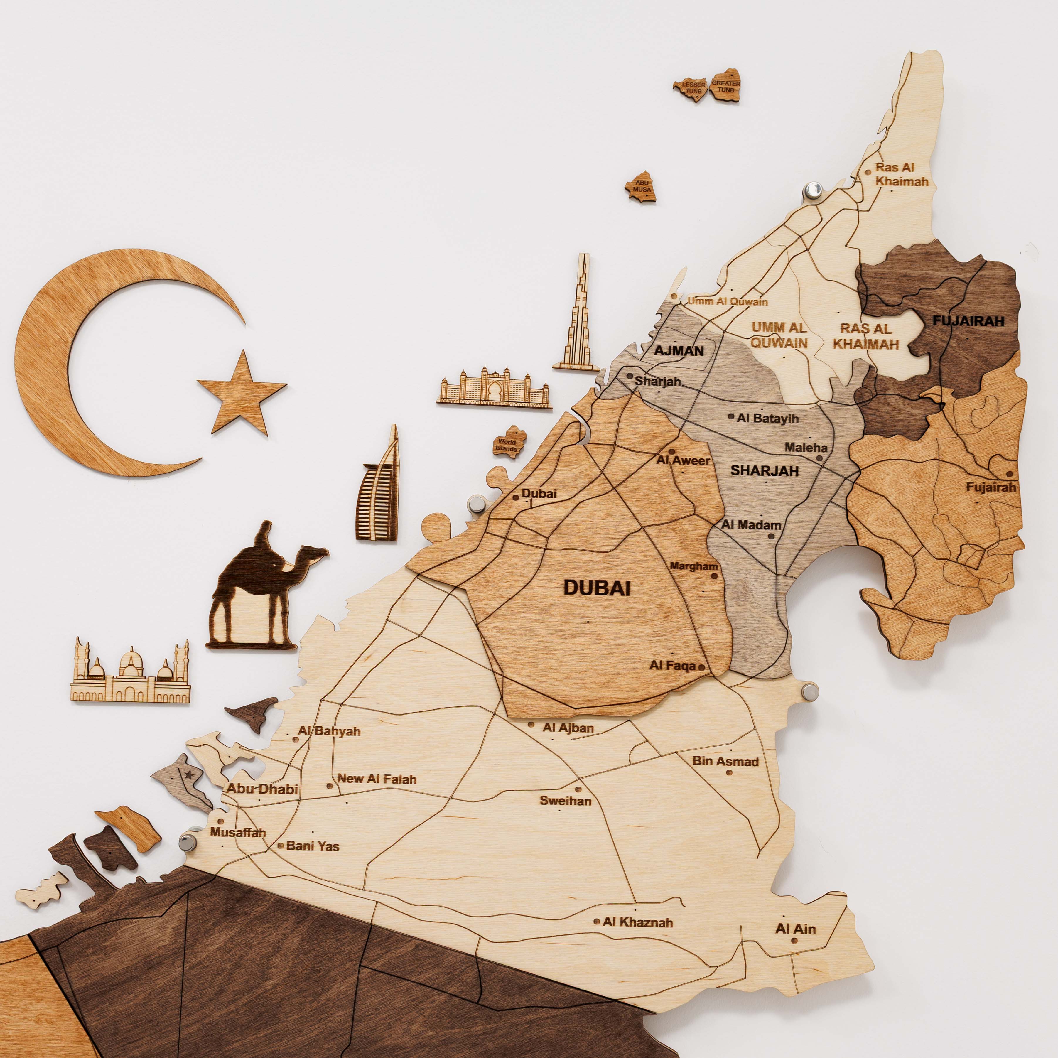 Custom 3d/2d Wooden Map