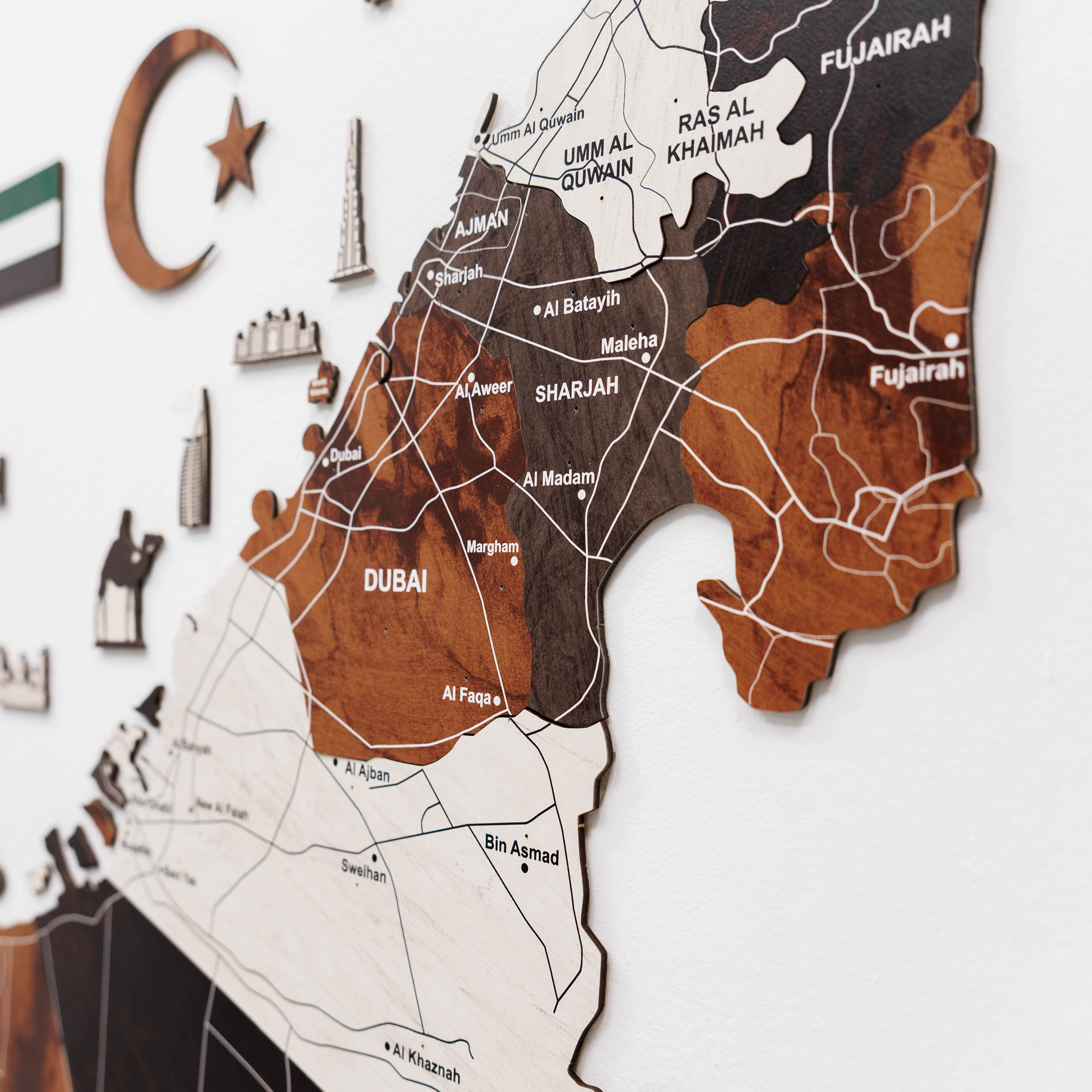 Custom 3d/2d Wooden Map