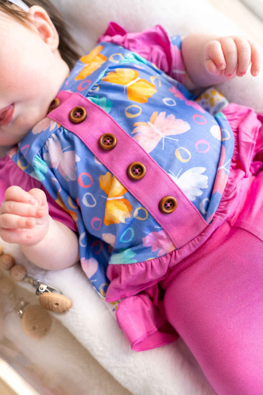 Korrie Butterflies Bamboo Short Sleeve Peplum + Legging Set