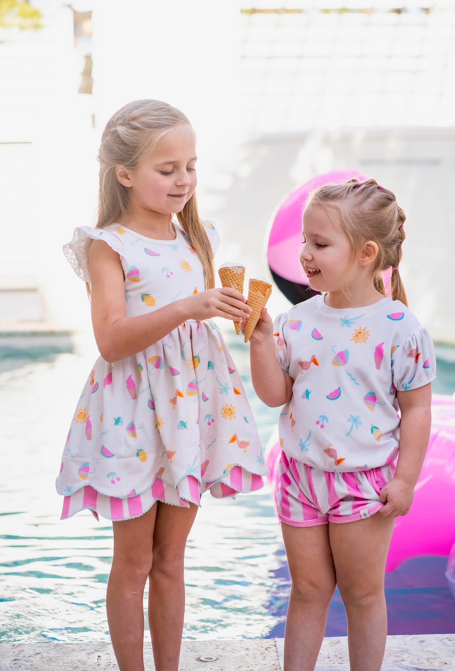 Seaside Stripes Scallop Tunic Set