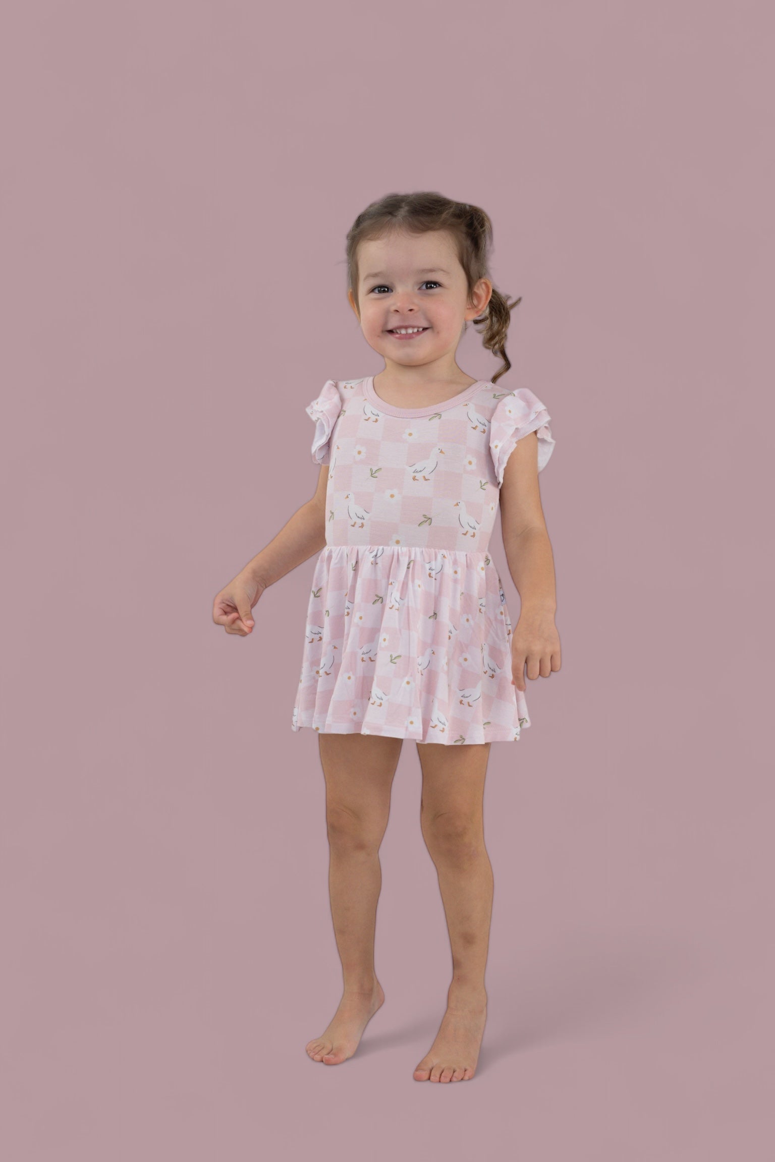 Exclusive Ducks And Daisies Dream Cap Sleeve Bodysuit Dress