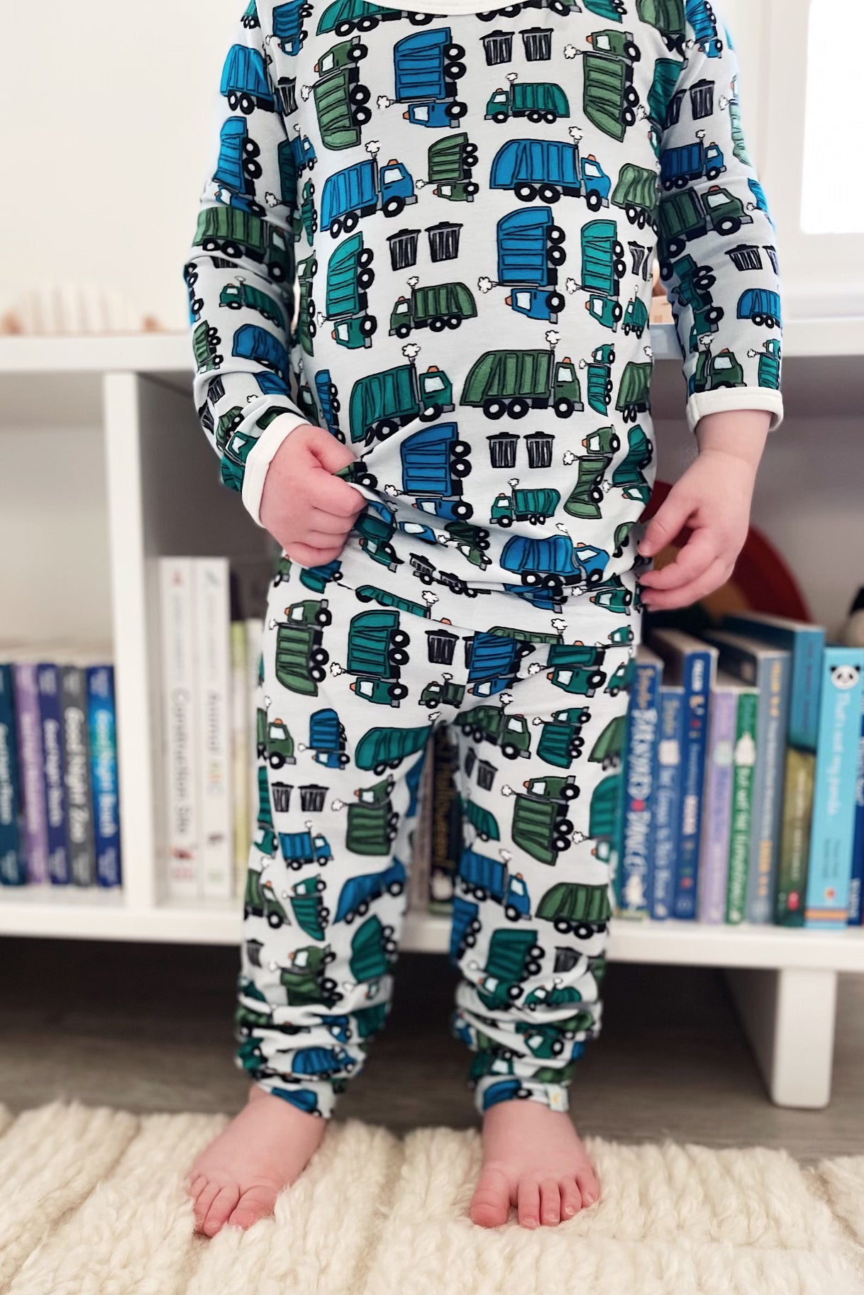 Long Sleeve Pajama Set - Garbage Trucks