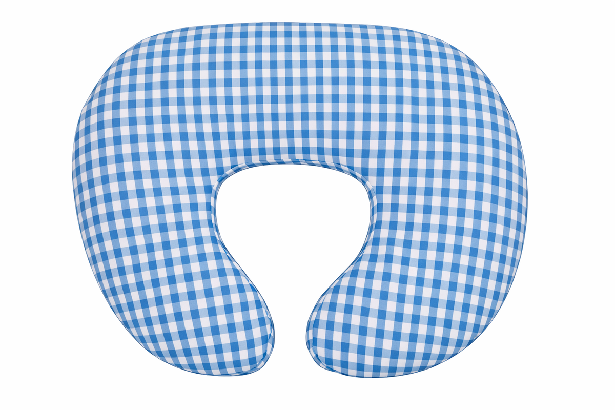 Blue Gingham New Ruffle Nursing Pillow Cover
