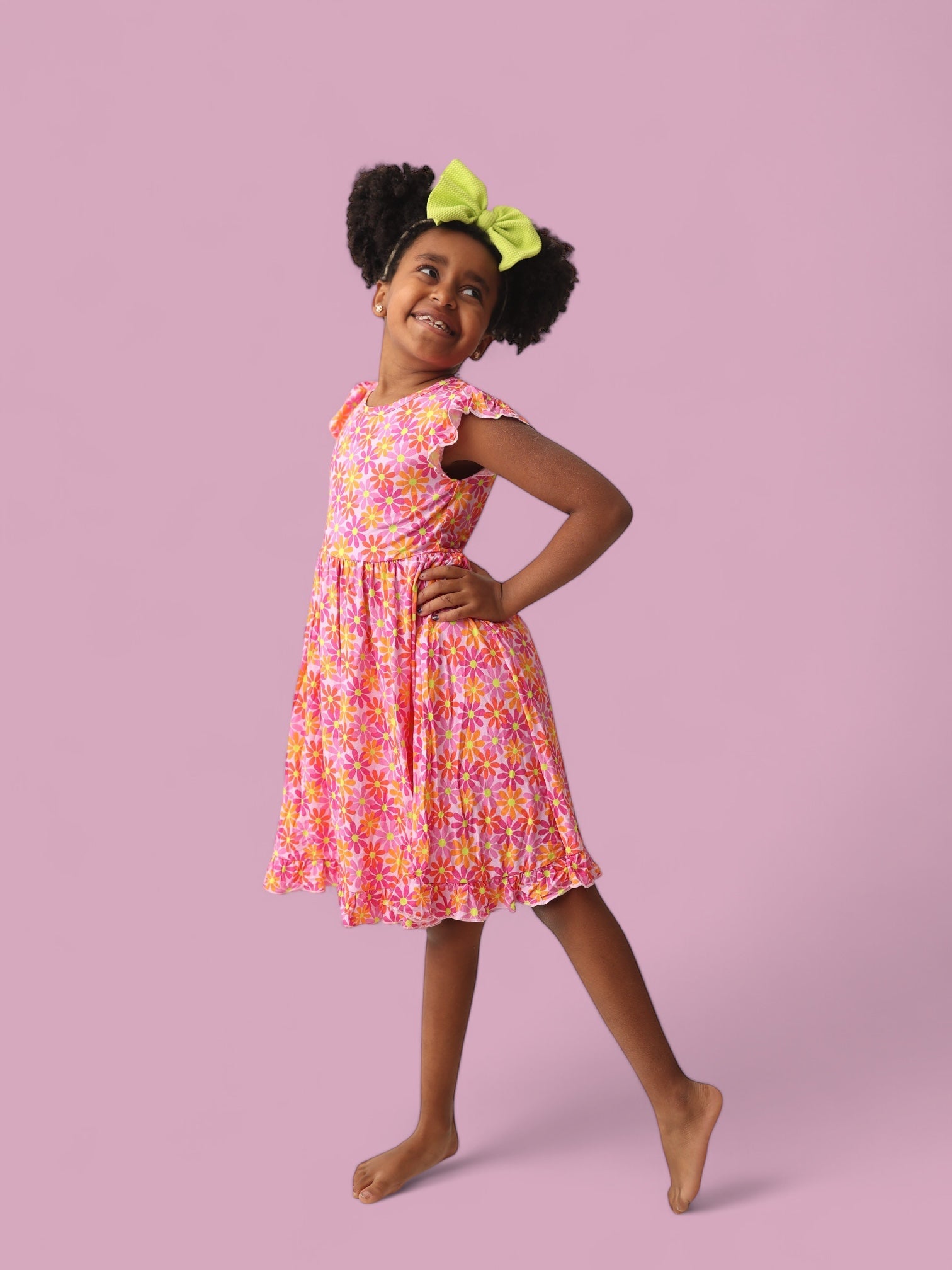 Petal Power Dream Cap Sleeve Ruffle Dress