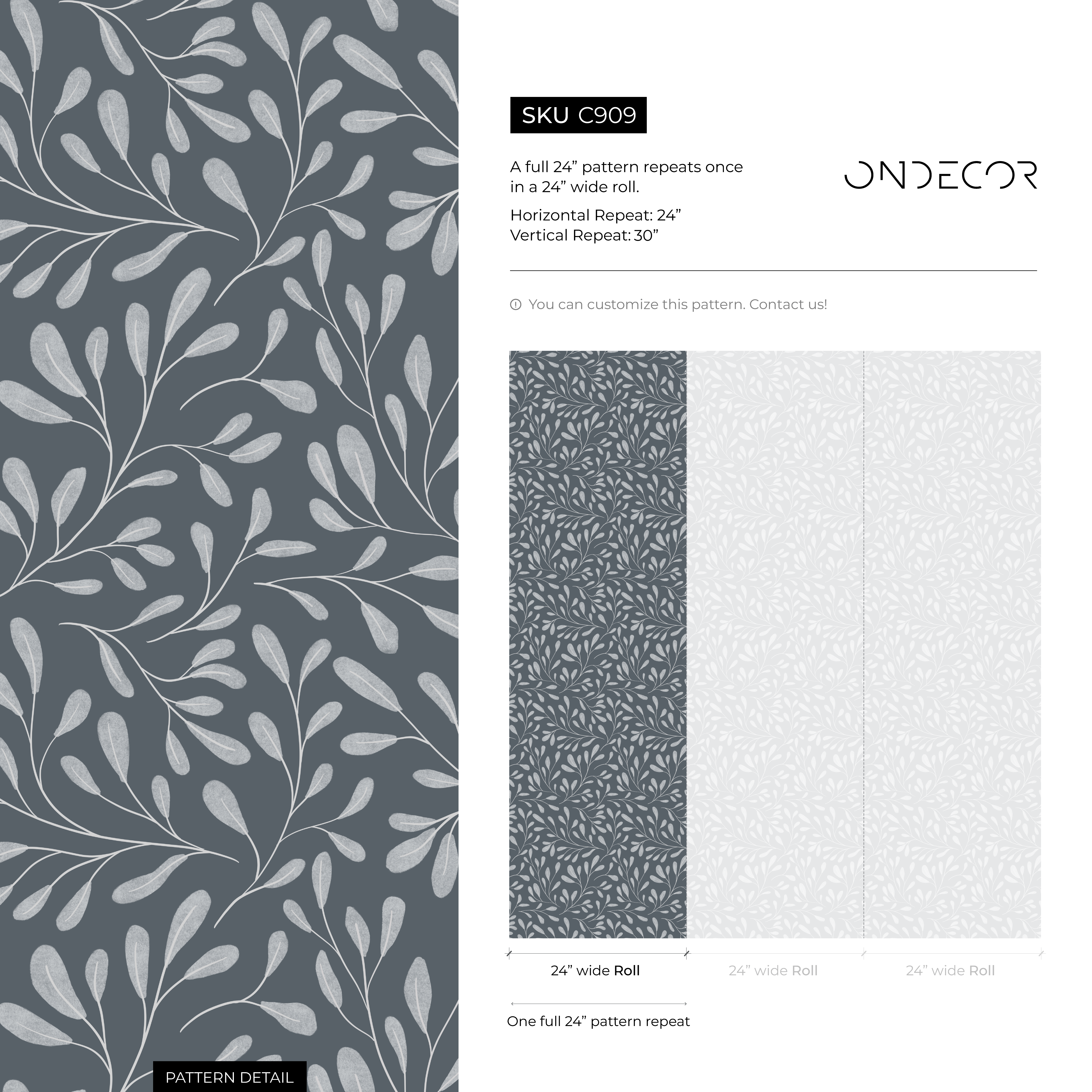 Botanical Wallpaper With A Delicate Vine Motif In Charcoal And Light Gray - C909