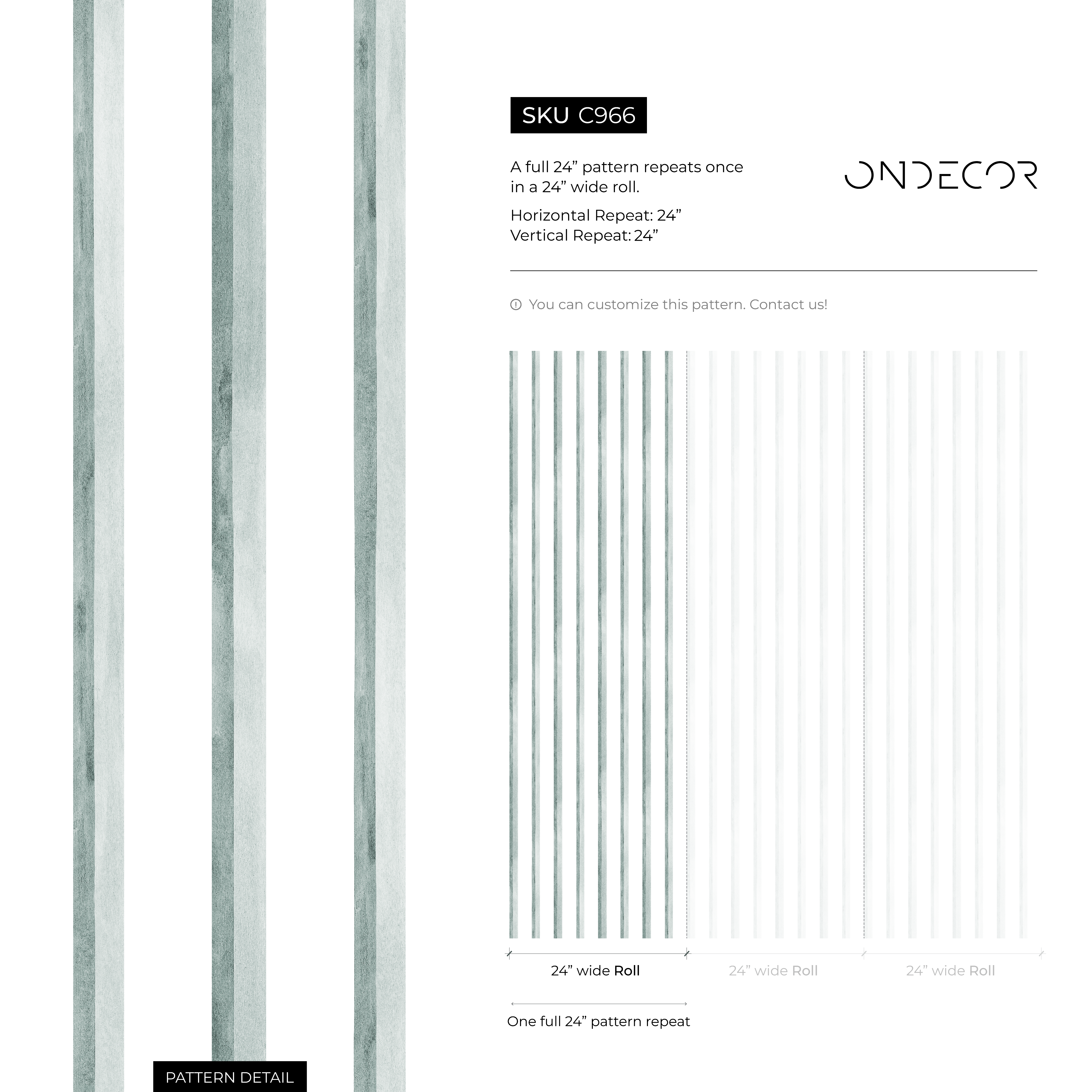 Striped Wallpaper With A Watercolor Stripe Motif In Blue And Gray - C966