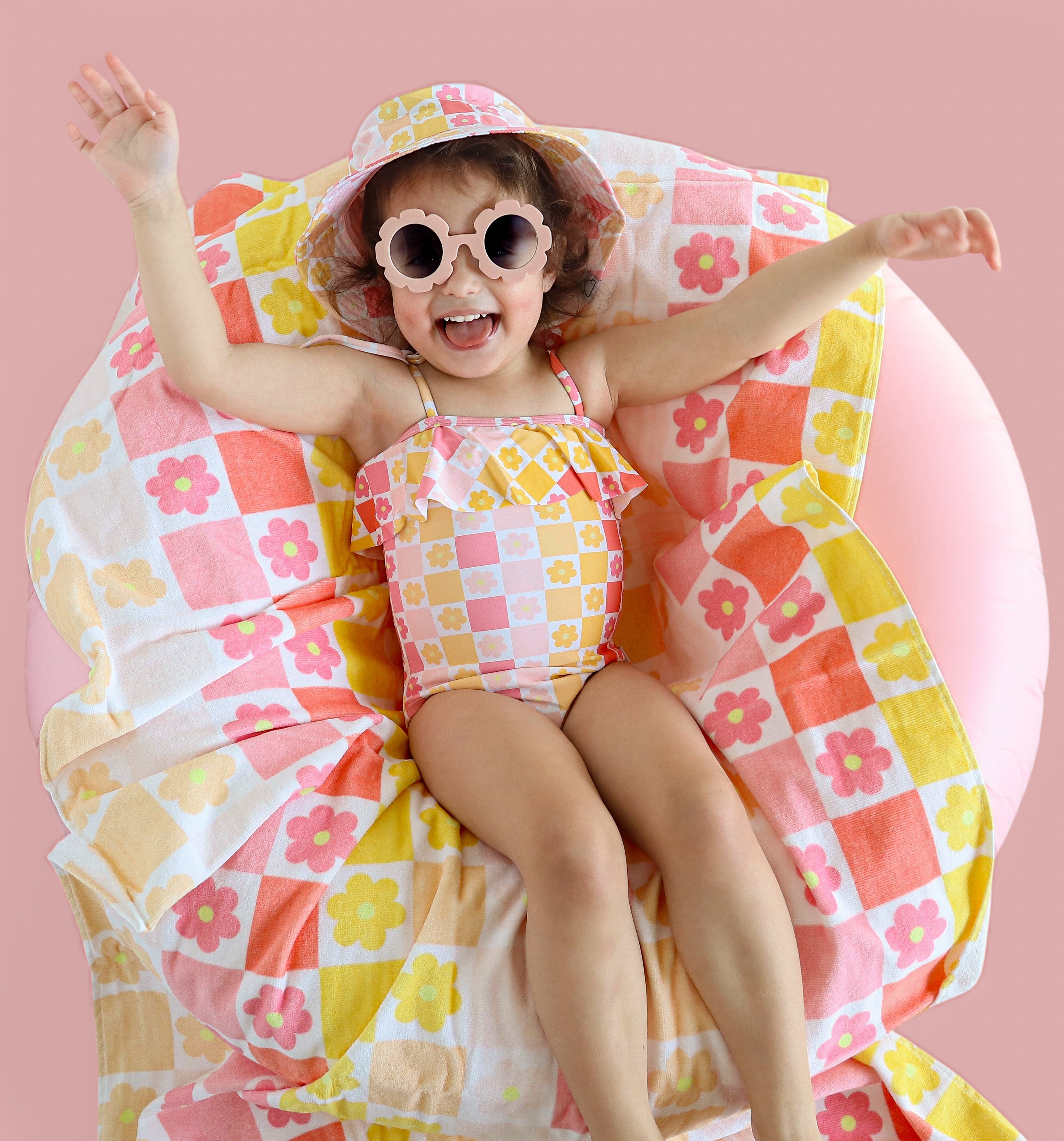 Summer Sunset Checkers Dream One Piece Swim Suit