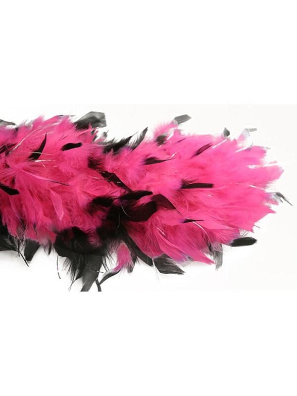 Pink/black W/tinsel Feather Boa