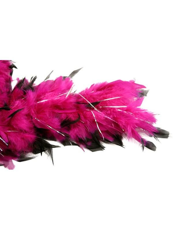 Plum/black W/tinsel Feather Boa