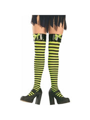 Adult Black And Yellow Thigh High Tights