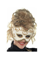 White Baroque Venetian Eyemask