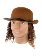 Adult Brown Hat With Wig