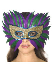 Adult Mardi Gras Feather Eye Mask