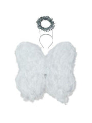 Child White Angel Wings With Halo