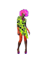 Women's Sexy Neon Zombie Raver Halloween Costume